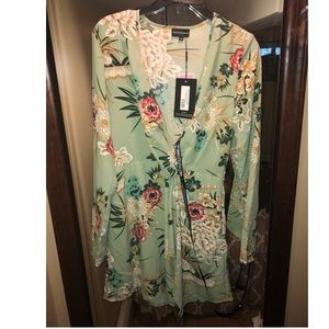 Long sleeve wrap dress